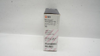 BD 382533 Insyte Autoguard BC Shielded IV Cath. 20Ga x 1.00In 63ml/min-Box of 31